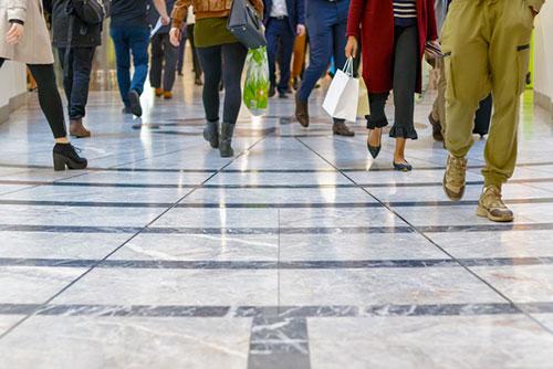 shoppers walking