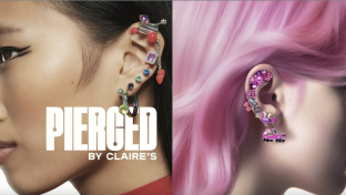 Pierced by Claire's campaign image and new logo.